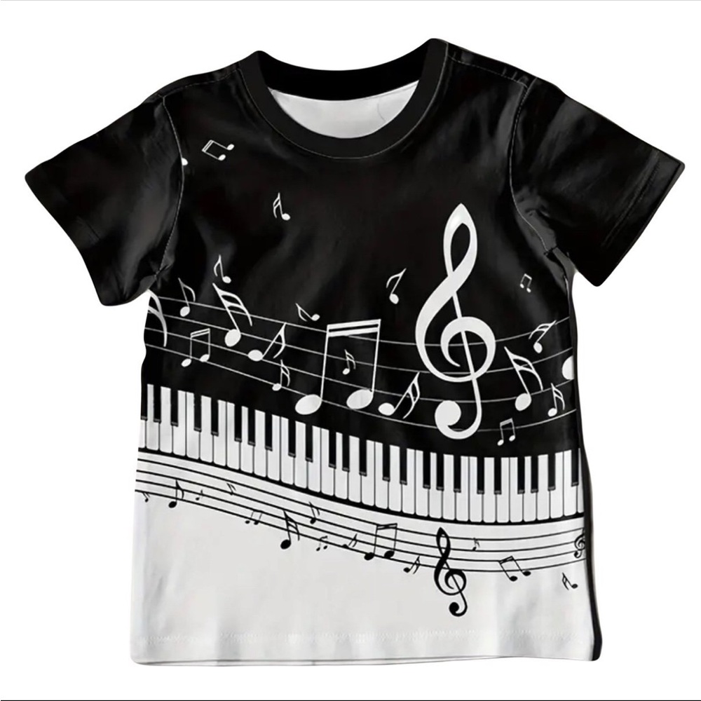 Men’s Musical Piano T-Shirt, XXL (44)